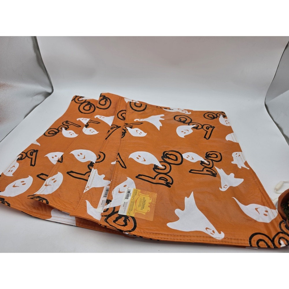 Vintage Nos Lot Of 4 Halloween Ghost BOO Vinyl Placemats